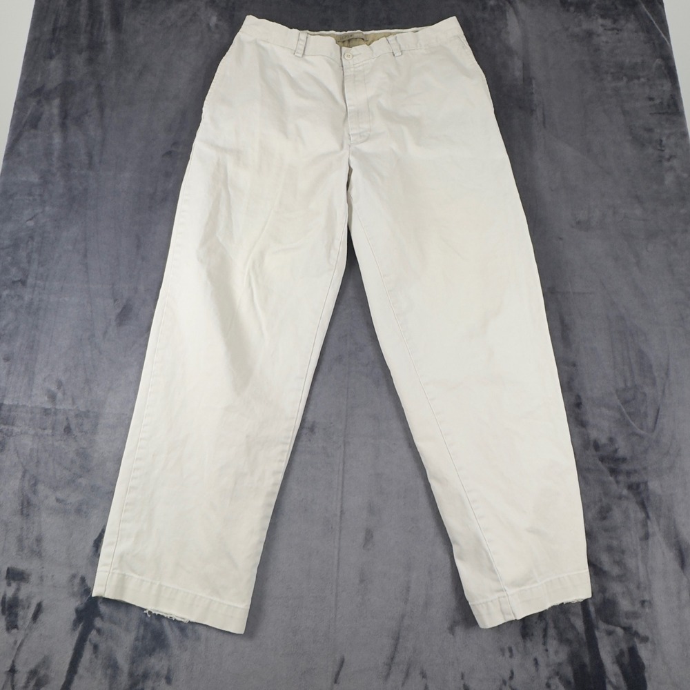J.Crew Chino Pants Mens 36x30 Off White Regular Fit Cotton Twill Flat Front